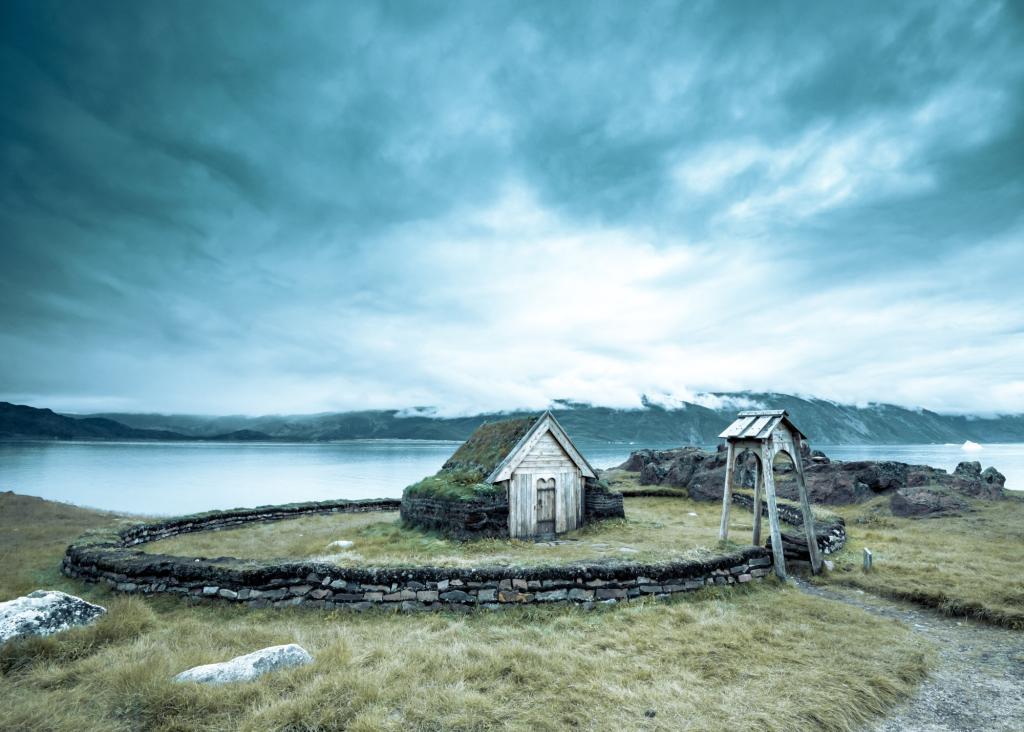 The renovated Norse ruins at Qassiarsuk in South Greenland, by Stacy William Head