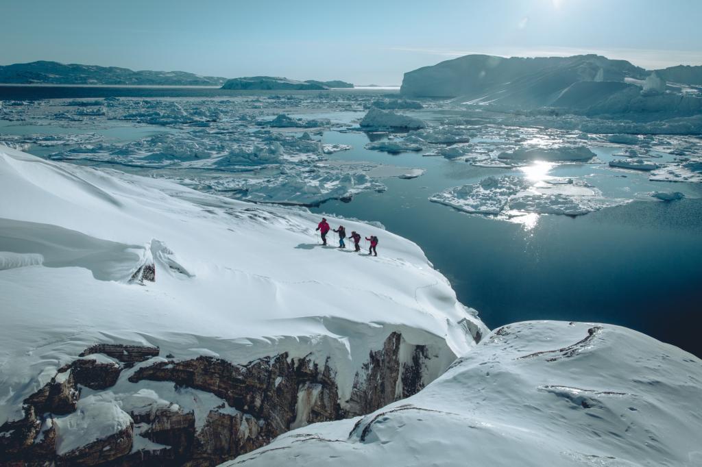 Snowshoeing along the Ilulissat Icefjord in Greenland